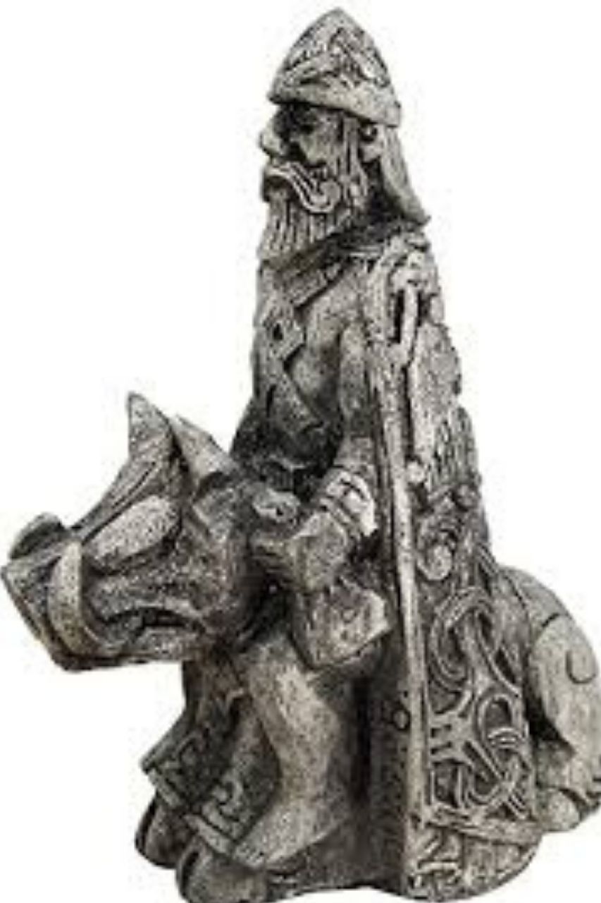 Scultura di Freyr con il suo cinghiale