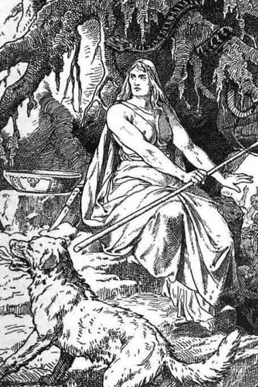 Hel, la dea dell’Inferno, xilografia