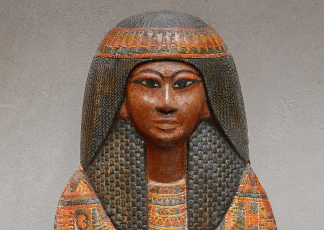 Maschera funeraria di Khonsu, dio egizio della luna e del tempo