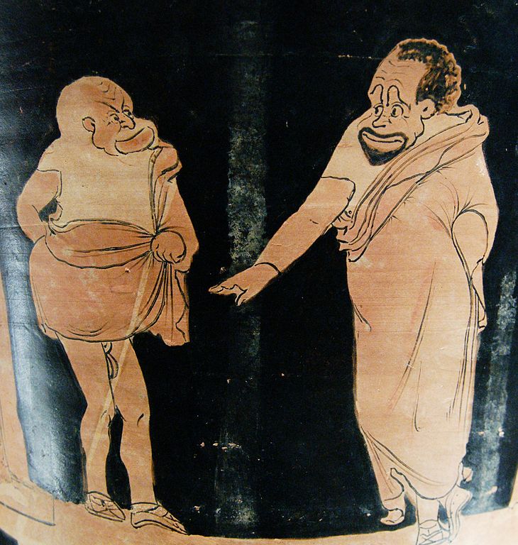Scena caricata dalle Nuvole di Aristofane