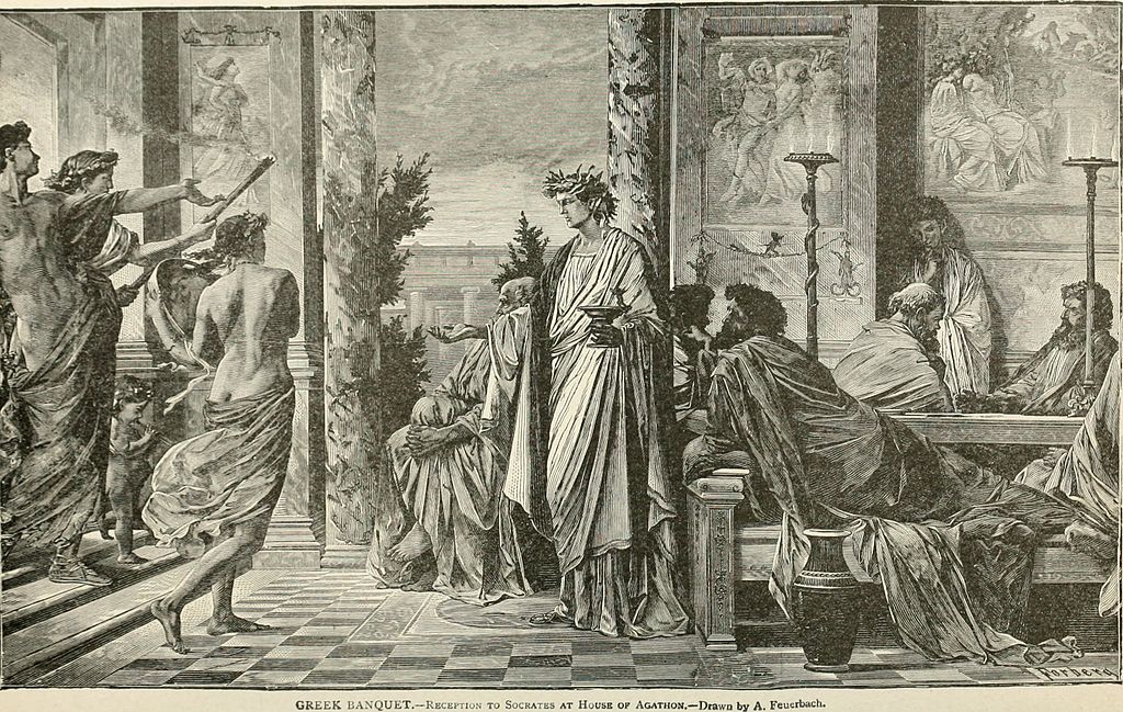 Socrate che insegna a un banchetto, scena dalle Nuvole
