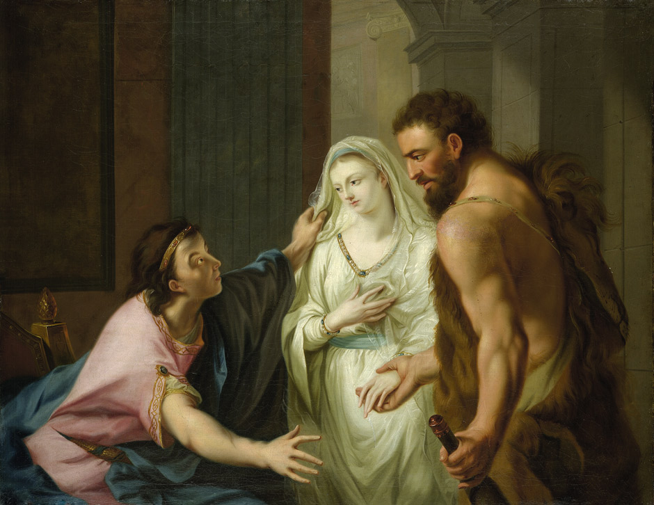 Ercole con Megara e i loro figli in un dipinto classico