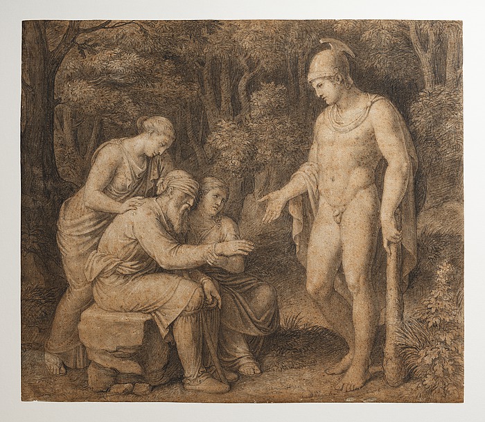 Illustrazione di Edipo che affronta il destino a Colono