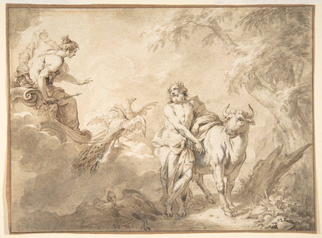 Giove e Io travestita da giovenca bianca - dalle Metamorfosi di Ovidio