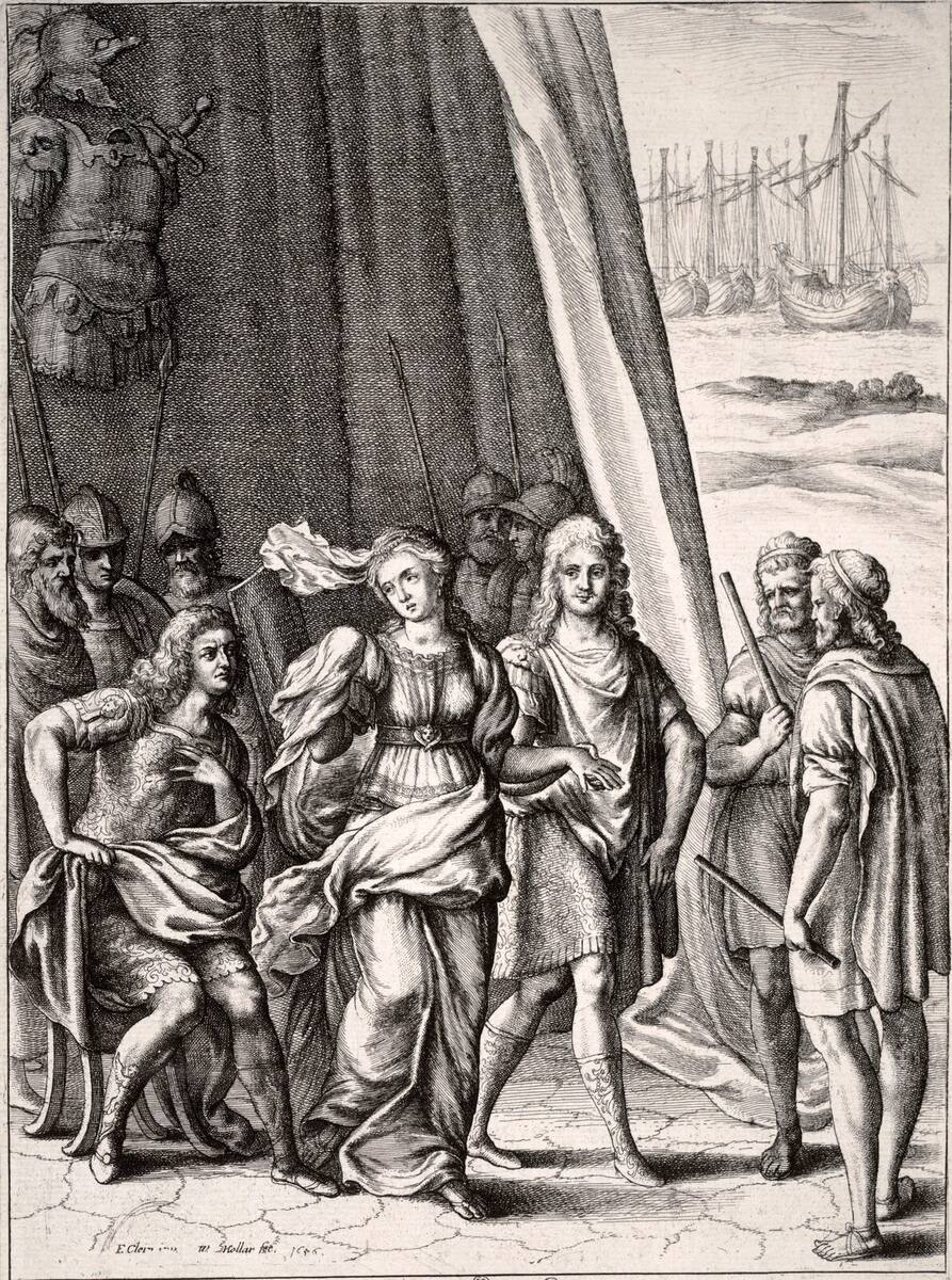 Achille e Briseide - dipinto classico del guerriero greco e della sua prigioniera