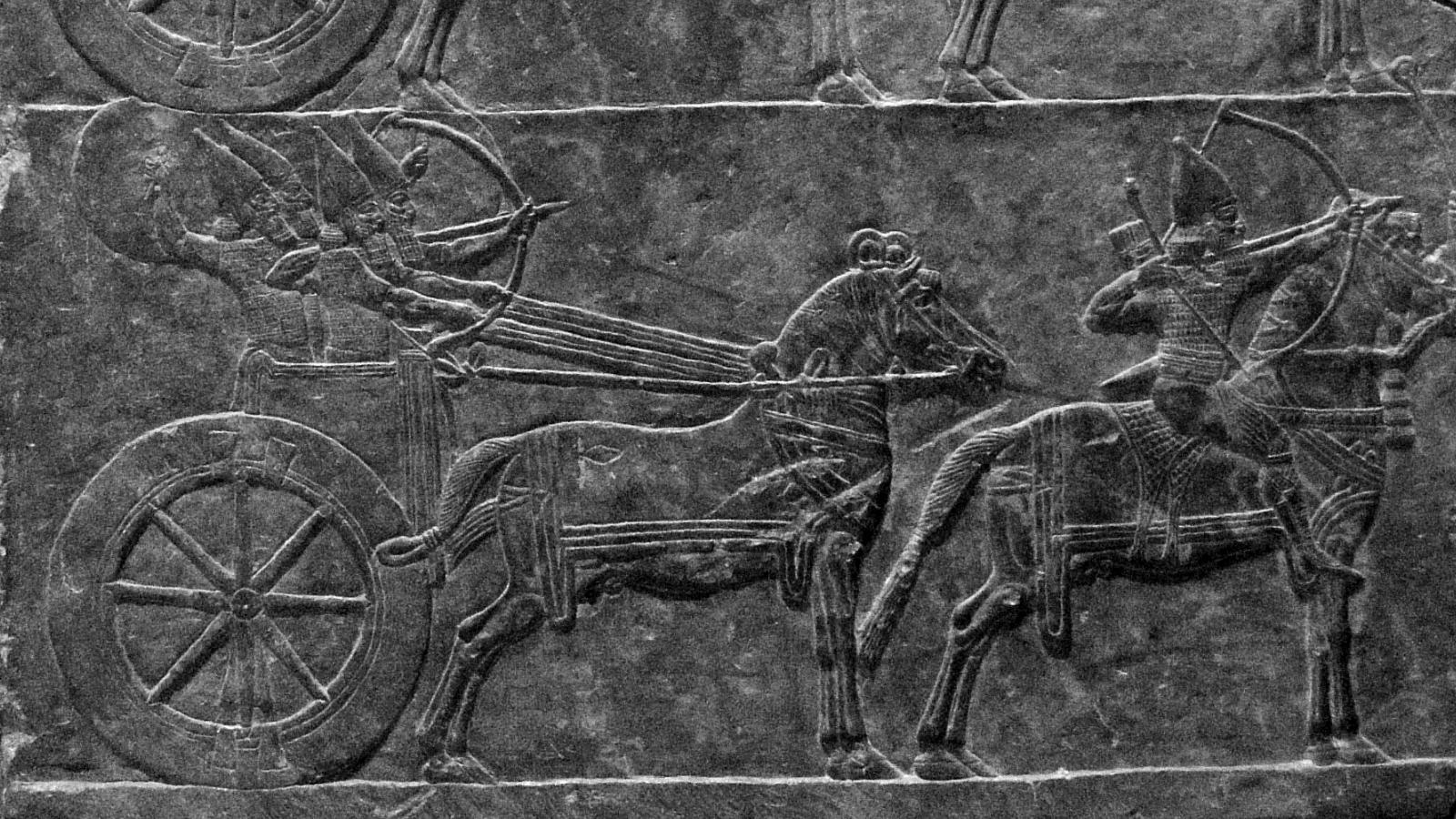 Intaglio di carro e arcieri mesopotamici