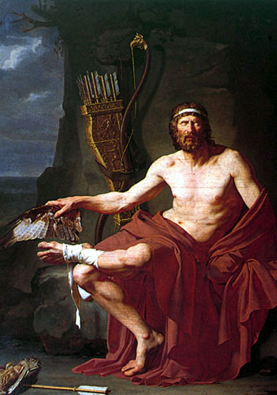 Dipinto dell’eroe greco Filottete