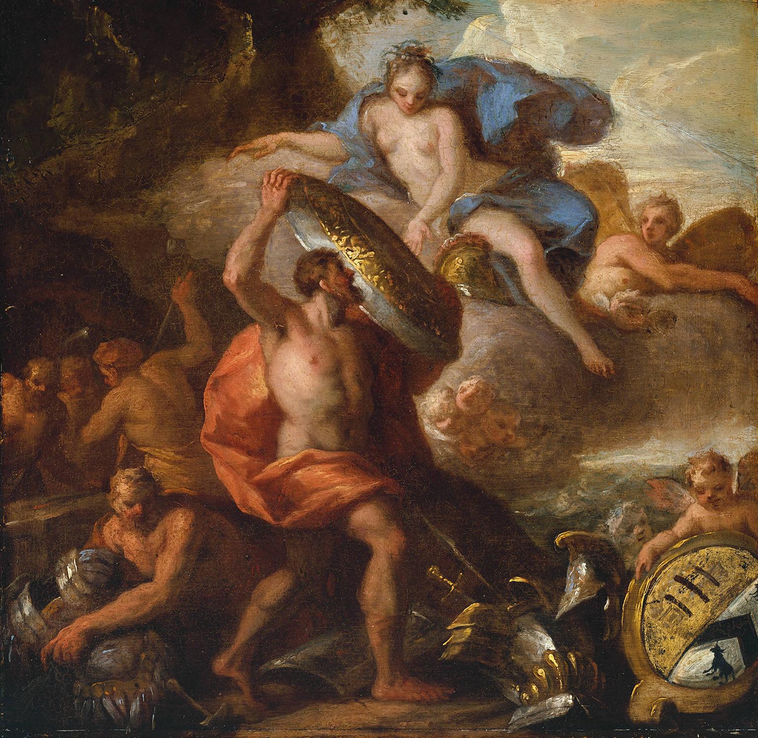 Teti che accetta lo scudo di Achille da Vulcano