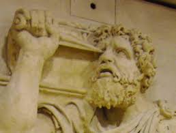Edipo si acceca - illustrazione della tragedia greca