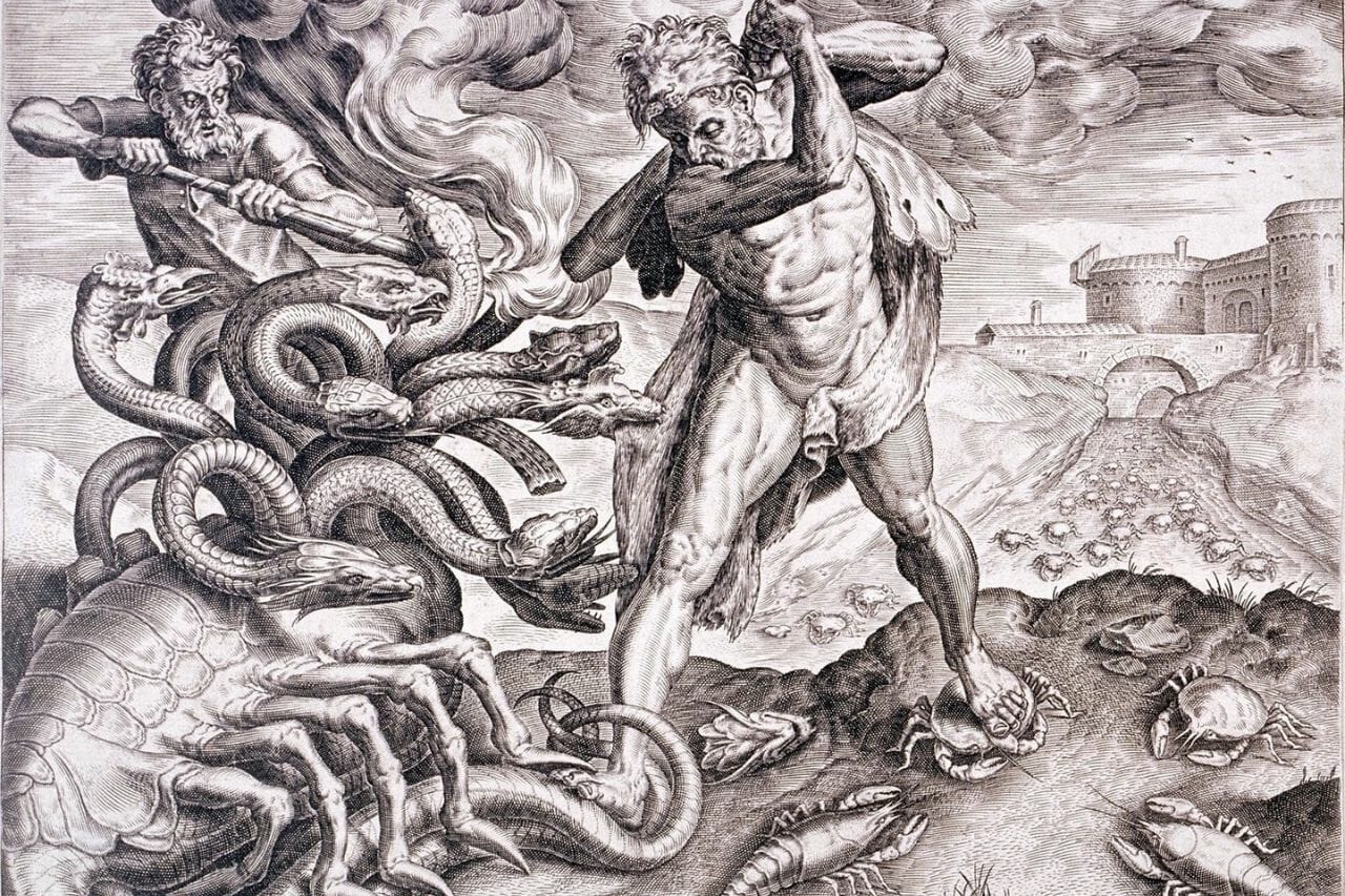 Ladon mitologia greca con teste