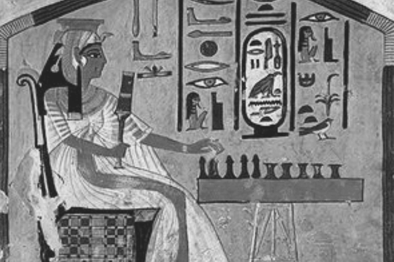 Nefertari che gioca a senet, pittura murale dalla tomba di Nefertari