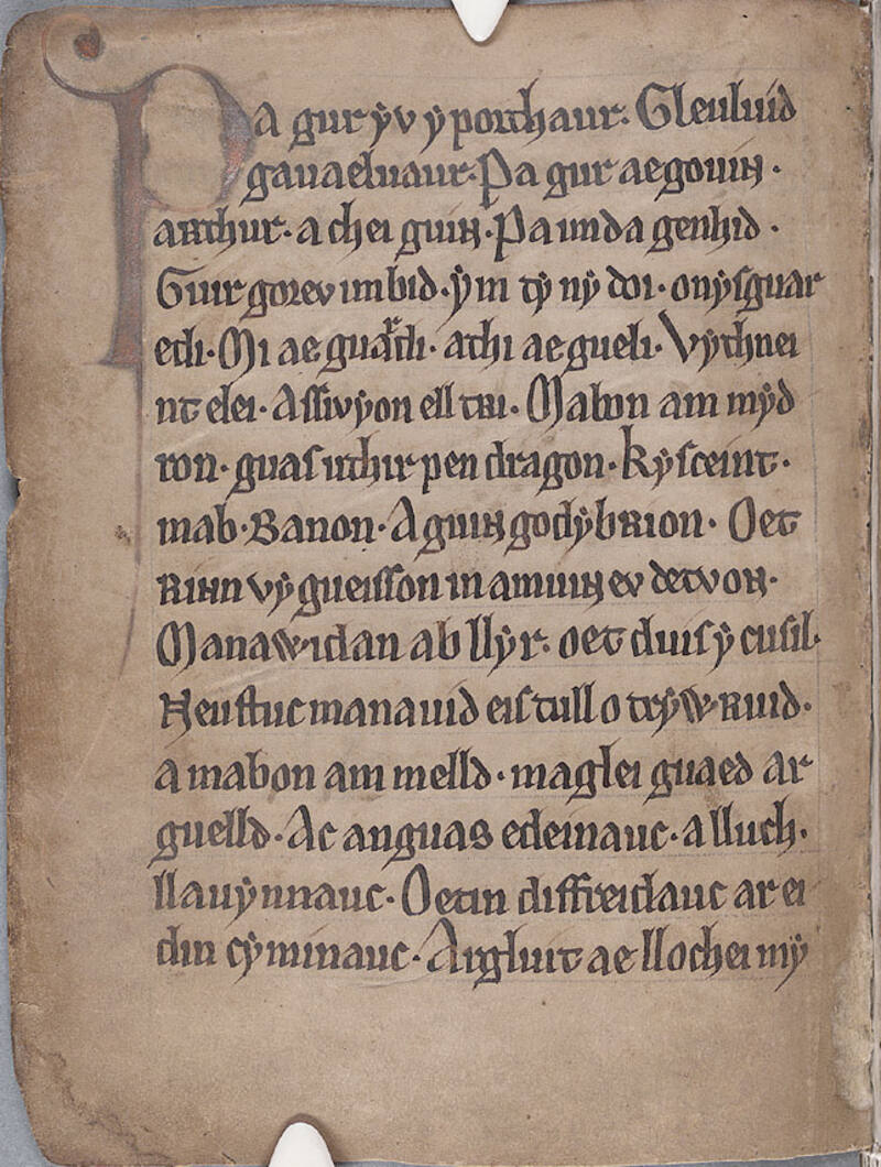 L’apertura del poema Pa Gur su MS Peniarth 1, folio 47r