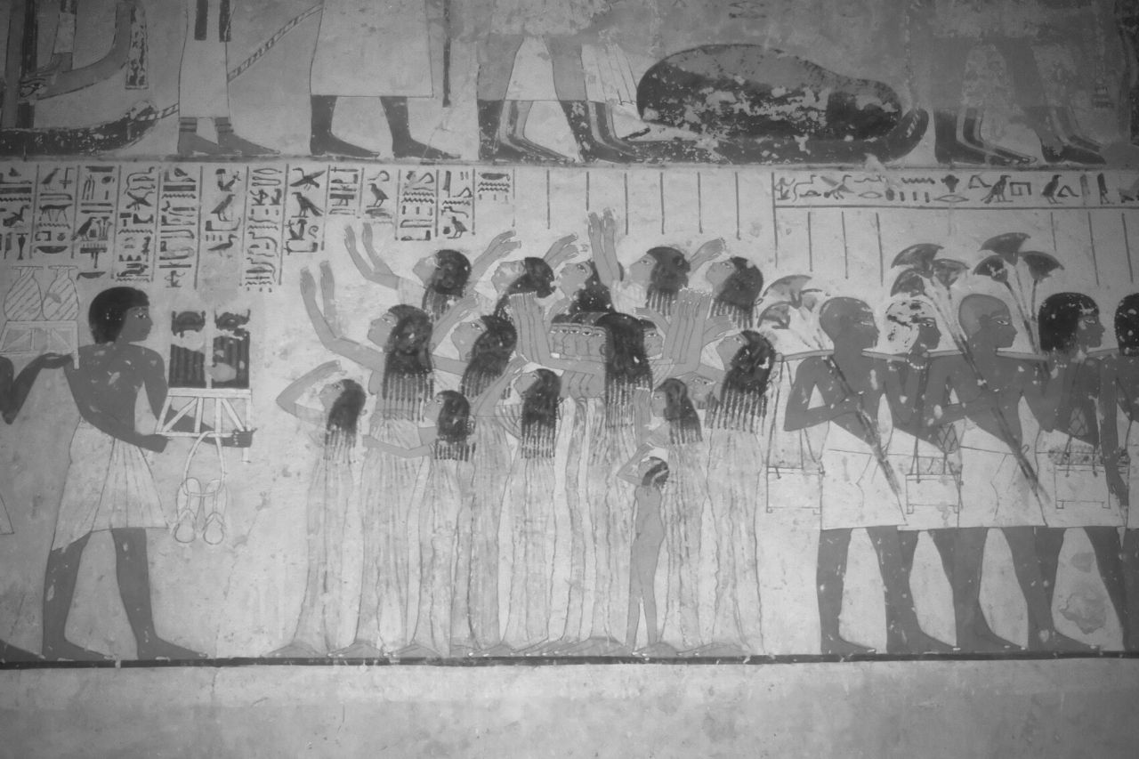 Dipinto da una tomba dell'antico Egitto raffigurante un corteo funebre