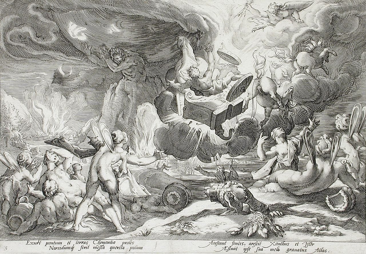Fetonte che conduce il carro verso il sole, Hendrik Goltzius, 1590