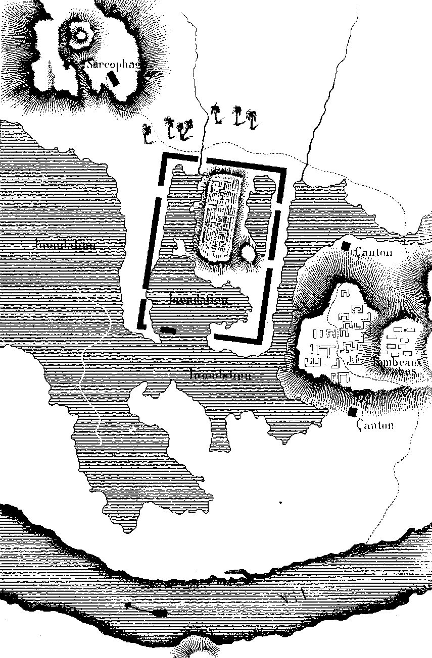 Mappa delle rovine di Sais, di Jean-Francois Champollion, 1828