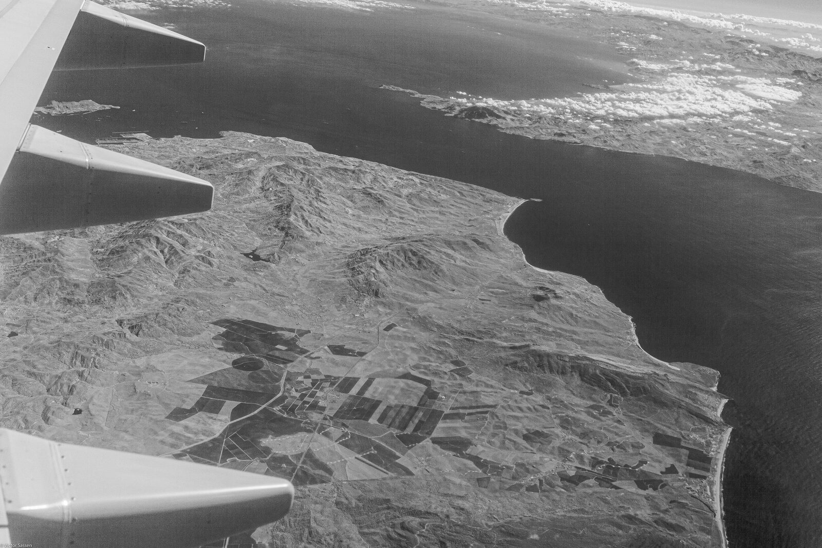 Vista aerea dello Stretto di Gibilterra